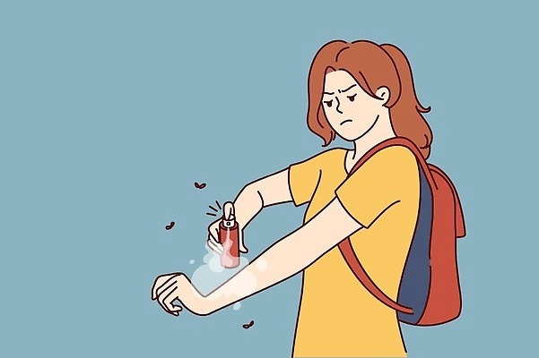 EPS 해외이미지 공원 여자 여행 곤충 컨셉 일러스트 자연 서기 안전 사람 여름 여행객 캠핑 하이킹 분노 방어 보호 숲 불안 피부 크림 향수 예방 분무기 스킨케어 토막 기생충 알레르기 고립 모기 에어로졸 화학물질 벡터 해외202309 해외일러스트 동물 계절 공공시설 감정 모션 레저 신체부위 뷰티 화장품 화학 바이러스 해충 질병 생태계 파일형식 과학 의학 벌레 시설