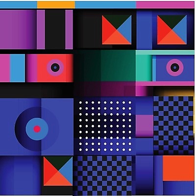 EPS 해외이미지 백그라운드 패턴 일러스트 추상 사람없음 파란색 사각형 물방울무늬 원형 체크무늬 정사각형 기하학 멤피스디자인 해외202309 해외일러스트 도형 디자인 컬러 무늬 파일형식 벡터