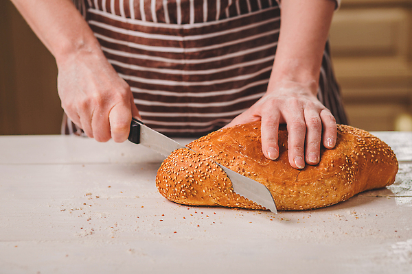 포토 JPG 해외이미지 손 여자 빵 요리 한명 성인 앞치마 자르기 빵칼 성인여자한명만 해외202309 해외포토 1 음식 모션 사람 신체부위 나이프 여자한명만 성인여자만 파일형식