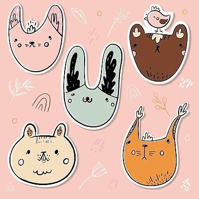 EPS 해외이미지 동물 캐릭터 손 디자인 포스터 얼굴 어린이 스티커 일러스트 곰 포유류 털 미술 그래픽 반려동물 세트 뷰티 머리 고양이 토끼 달콤 낙서 숲 작음 만화 수집 심볼 그림 여우 솜털 고립 마스코트 벡터 미니멀 해외202309 해외일러스트 일러캐릭터 문화예술 사람 신체부위 맛 크기 파일형식