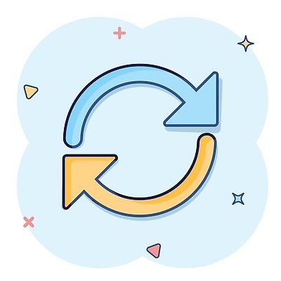 EPS 해외이미지 화살표 하늘색 일러스트 사람없음 반짝임 심볼 순환 회전 심플 해외202309 해외일러스트 모션 파란색 파일형식 벡터