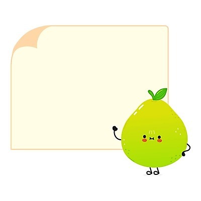 EPS 해외이미지 허리손 일러스트 사람없음 귀여움 가리킴 메모지 과일캐릭터 포멜로 해외일러스트 일러캐릭터 캐릭터 포즈 컨셉 과일 손짓 사무용품 파일형식 벡터