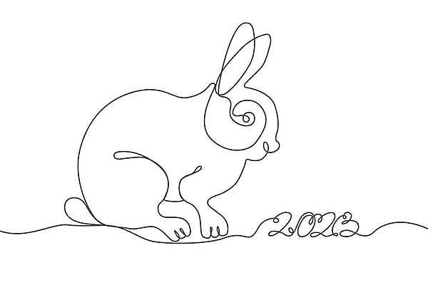 EPS 해외이미지 캐릭터 선 일러스트 부활절 사람없음 반려동물 귀여움 토끼 낙서 스케치 심볼 2023년 해외202309 해외일러스트 일러캐릭터 동물 기념일 컨셉 포유류 미술 연도 파일형식 벡터