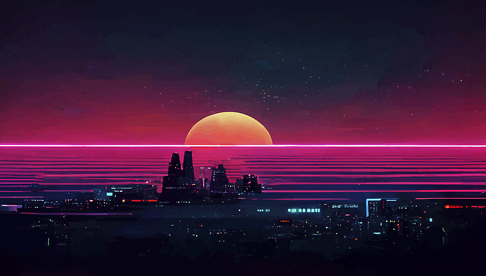 포토 JPG 해외이미지 하늘 사람없음 태양 일출 일몰 네온 사이버펑크 해외202309 해외포토 자연요소 노을 파일형식 SF