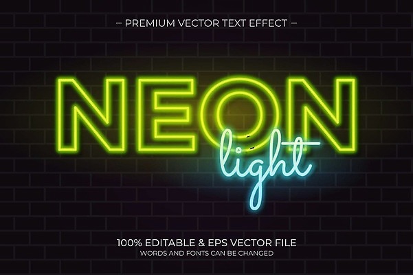 EPS 해외이미지 디자인 일러스트 텍스트 타이포그라피 사람없음 노란색 네온 레터링 해외202309 해외일러스트 문자 컬러 파일형식 벡터