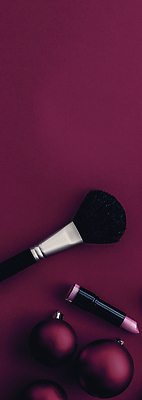 포토 JPG 해외이미지 사람없음 하이앵글 화장품 자주색 오브젝트 메이크업브러쉬 오너먼트 카피스페이스 해외202309 해외포토 뷰포인트 컬러 크리스마스장식 뷰티 공백 붓 파일형식