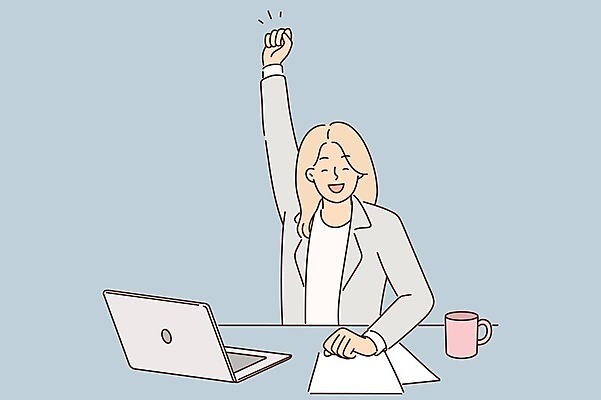 EPS 해외이미지 여자 종이 일러스트 한명 웃음 상반신 성인 컵 노트북 손들기 발표 성인여자한명만 해외일러스트 1 식기 모션 표정 사람 전자제품 여자한명만 성인여자만 파일형식 벡터