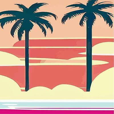 EPS 해외이미지 실루엣 일러스트 하늘 사람없음 컬러풀 야자수 노을 분위기 카피스페이스 해외202309 해외일러스트 자연요소 나무 컬러 컨셉 촬영기법 공백 파일형식 벡터