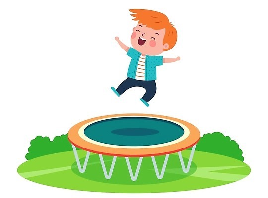 EPS 해외이미지 무료이미지 행복 어린이 일러스트 놀이 한명 소년 점프 즐거움 소년한명만 트럼플린 해외202309 해외일러스트 1 남자 감정 모션 사람 놀이용품 남자한명만 소년만 파일형식 벡터 무료콘텐츠