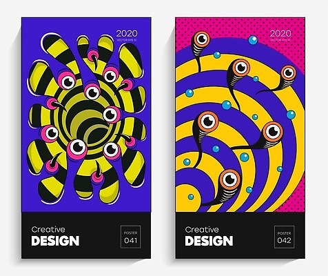 EPS 해외이미지 디자인 배너 포스터 패턴 일러스트 추상 사람없음 그래픽 컬러풀 화려 기하학 멤피스디자인 해외202309 해외일러스트 컬러 컨셉 무늬 파일형식 벡터