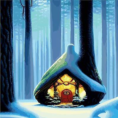 EPS 해외이미지 나무 겨울 일러스트 주택 사람없음 설원 추위 눈 숲 해외202309 해외일러스트 자연요소 식물 계절 날씨 눈_날씨 건물 파일형식 벡터