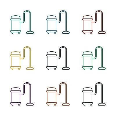 EPS 해외이미지 일러스트 사람없음 컬러풀 심볼 오브젝트 청소기 해외202309 해외일러스트 컬러 전자제품 청소도구 파일형식 벡터