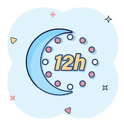 EPS 해외이미지 하늘색 일러스트 사람없음 반짝임 달 시간 심볼 심플 해외202309 해외일러스트 자연요소 모션 파란색 파일형식 벡터