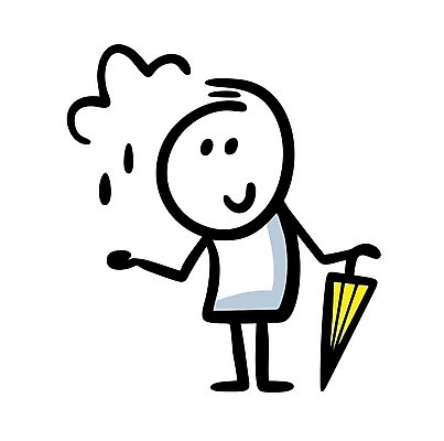 EPS 해외이미지 인물캐릭터 일러스트 우산 한명 들기 사람 낙서 손내밀기 심플 비구름 해외202309 해외일러스트 일러캐릭터 캐릭터 1 모션 손짓 먹구름 파일형식 벡터 구름_자연