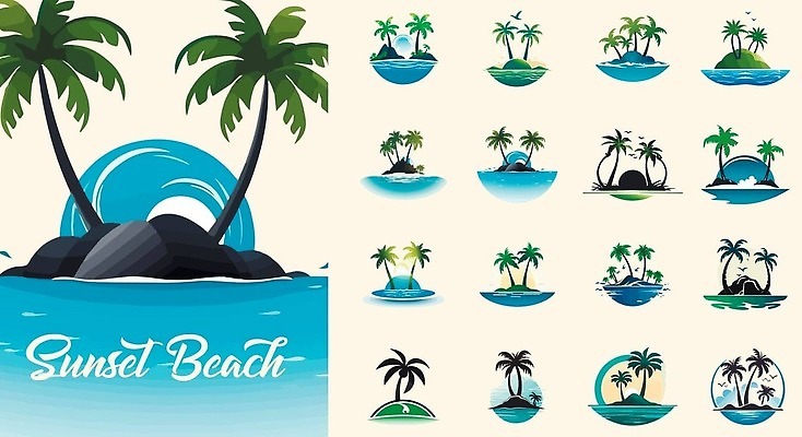 EPS 해외이미지 나무 템플릿 디자인 계절 모래 바다 섬 여행 백그라운드 일러스트 자연 하늘 휴가 휴식 손바닥 야외 물 파란색 세트 야자수 태양 노란색 일출 맑음 일몰 수확 원형 심볼 휴양지 하와이 이국적 파라다이스 활자 벡터 해외202309 해외일러스트 자연요소 도형 식물 손 컬러 컨셉 농업 날씨 노을 미국 장소 생태계 활자판 파일형식