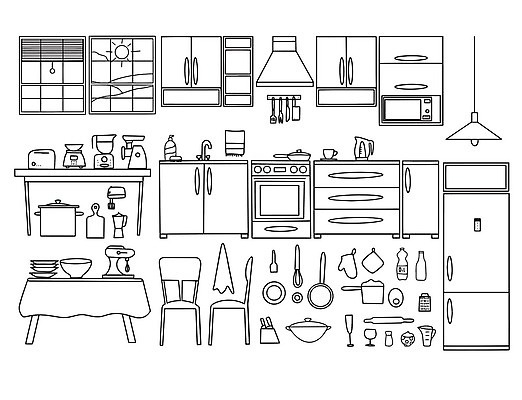 EPS 해외이미지 그릇 접시 손 디자인 선 음식 벽 가구 컨셉 일러스트 가정 탁자 아파트 주택 요리 내부 그래픽 장식 세트 주방 검은색 식사 방 장비 흰색 기구 레인지 플랫 오븐 낙서 계획 난로 만화 스케치 오브젝트 싱크대 그림 심플 윤곽 리빙 고립 스칸디나비아 스타일 벡터 해외202309 해외일러스트 식기 컬러 생활용품 미술 건물 신체부위 가전제품 난방기 개수대 파일형식