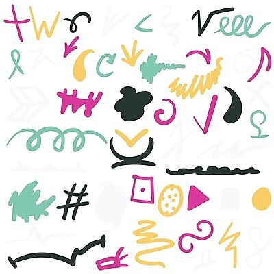 EPS 해외이미지 모양 디자인 곡선 일러스트 종류 사람없음 다양 낙서 스케치 손그림 루트 해시태그 해외202309 해외일러스트 선 다수 미술 특수문자 파일형식 벡터