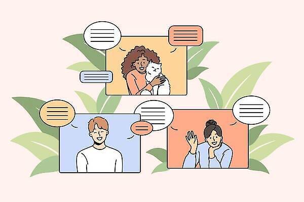 EPS 해외이미지 라이프스타일 행복 인터넷 일러스트 통신 회의 새로움 함께함 말하기 사람 이벤트 디지털 스크린 웹 네트워크 메시지 어플리케이션 연결 무선전화기 그림 윤곽 커뮤니티 부름 멀리 온라인 동영상 소통 소셜 화상통화 가상 벡터 사용자 락다운 해외202309 해외일러스트 감정 컨셉 비즈니스 모션 생활 전화기 통화 파일형식