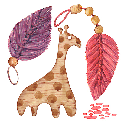 JPG 해외이미지 일러스트 사람없음 목재 장난감 기린 깃털 오브젝트 질감 해외202309 해외일러스트 나무 재료 포유류 파일형식