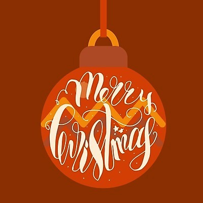 EPS 해외이미지 손글씨 디자인 영어 크리스마스 일러스트 캘리그라피 타이포그라피 사람없음 주황색 레터링 오너먼트 해외202309 해외일러스트 문자 기념일 컬러 크리스마스장식 파일형식 벡터