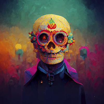 포토 JPG 해외이미지 전통 문화 컬러 벽지 멕시코 미술 사람없음 컬러풀 죽음 제단 해골모형 해외202309 해외포토 북아메리카 문화예술 모형 파일형식