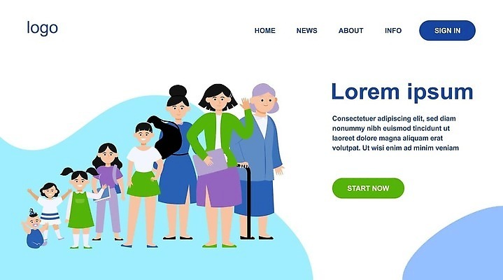 EPS 해외이미지 캐릭터 학생 여자 노년 할머니 어린이 컨셉 신체 일러스트 엄마 서기 사람 성인 10대 청춘 세트 무대 성장 아기 신생아 막대기 플랫 만화 순환 세대 빨간머리 개발 옛날 조부모 노화 벡터 해외202309 해외일러스트 일러캐릭터 헤어스타일 가족 모션 청소년 파일형식