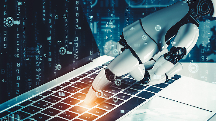 JPG 해외이미지 손 미래 기술 신체부위 파란색 노트북 3D 디지털 터치 가리킴 타이핑 네트워크 로봇 해외202309 해외포토 포토 컬러 컨셉 사람 손짓 전자제품 디지털합성 파일형식