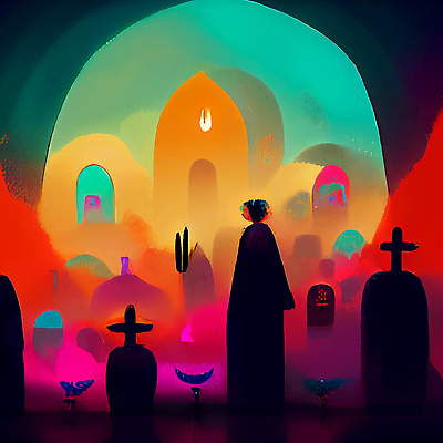 포토 JPG 해외이미지 전통 문화 컬러 벽지 멕시코 미술 사람없음 컬러풀 죽음 제단 해골모형 해외202309 해외포토 북아메리카 문화예술 모형 파일형식