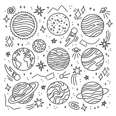 EPS 해외이미지 디자인 별 지구 백그라운드 일러스트 흑백 그래픽 세트 태양 우주 행성 인공위성 로켓 달 낙서 유성 만화 스케치 수집 우주선 코스모스 그림 UFO 은하계 점성술 시스템 천문학 우주산업 토성 목성 운석 금성 고립 엘리먼트 해왕성 혜성 화성 벡터 해외202309 해외일러스트 자연요소 교육 꽃 산업 통신 촬영기법 미술 미확인물체 파일형식
