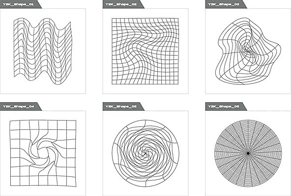 EPS 해외이미지 디자인 곡선 일러스트 추상 사람없음 그래픽 세트 검은색 원형 라인아트 웨이브 격자 기하학 구김 해외202309 해외일러스트 도형 선 컬러 무늬 모션 파일형식 벡터