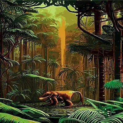 EPS 해외이미지 백그라운드 잎 일러스트 자연 사람없음 초록색 열대우림 해외202309 해외일러스트 식물 컬러 숲 생태계 파일형식 벡터