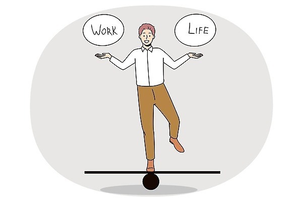 EPS 해외이미지 남자 일러스트 팔벌리기 한명 성인 라이프 업무 비즈니스맨 선택 균형 성인남자한명만 워라밸 해외202309 해외일러스트 1 컨셉 비즈니스 모션 사람 생활 작업 직장인 신조어 남자한명만 성인남자만 파일형식 벡터