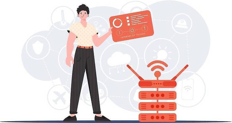 EPS 해외이미지 전신 남자 일러스트 한명 들기 성인 와이파이 사물인터넷 성인남자한명만 해외202309 해외일러스트 1 모션 정보기술 사람 무선인터넷 남자한명만 성인남자만 파일형식 벡터