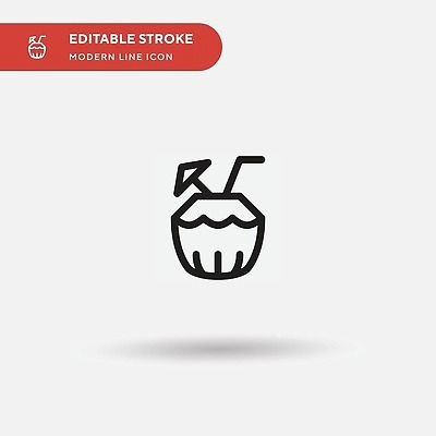 EPS 해외이미지 선 일러스트 빨대 사람없음 파라솔 코코넛주스 해외202309 해외일러스트 주스 코코넛 파일형식 벡터