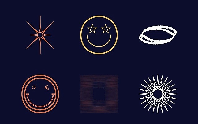 EPS 해외이미지 일러스트 추상 윙크 사람없음 그래픽 세트 검은색 라인아트 복고 엘리먼트 Y2K 해외202309 해외일러스트 선 컬러 컨셉 무늬 표정 파일형식 벡터