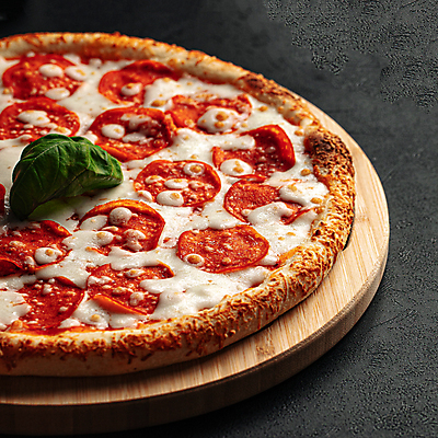 포토 JPG 해외이미지 피자 사람없음 바질 페퍼로니 페퍼로니피자 해외202309 해외포토 패스트푸드 서양음식 소시지 파일형식