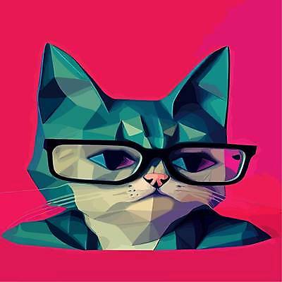 EPS 해외이미지 디자인 안경 일러스트 사람없음 고양이 팝아트 해외202309 해외일러스트 잡화 포유류 반려동물 그림 파일형식 벡터