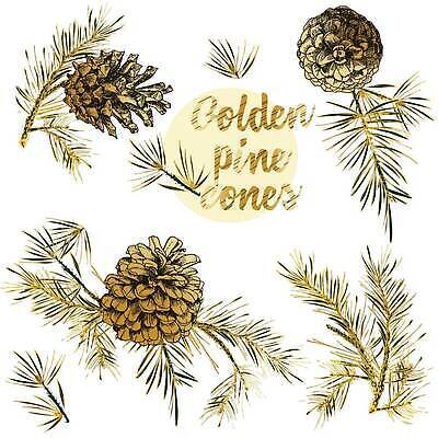 EPS 해외이미지 크리스마스 겨울 일러스트 사람없음 솔방울 솔잎 해외202309 해외일러스트 계절 기념일 잎 파일형식 벡터