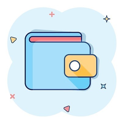 EPS 해외이미지 하늘색 일러스트 사람없음 반짝임 지갑 심볼 심플 해외202309 해외일러스트 모션 파란색 파일형식 벡터
