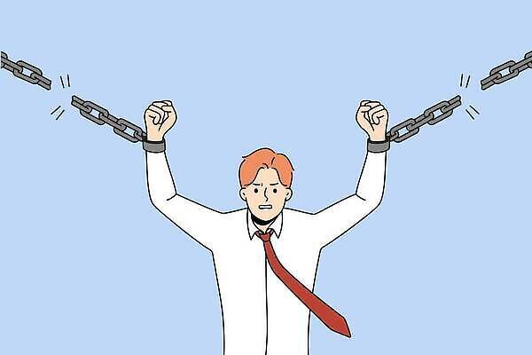 EPS 해외이미지 남자 일러스트 한명 정장 상반신 성인 손들기 손상 비즈니스맨 찡그림 쇠사슬 수갑 성인남자한명만 해외202309 해외일러스트 1 옷 컨셉 비즈니스 모션 표정 사람 직장인 남자한명만 성인남자만 파일형식 벡터