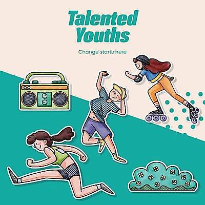 EPS 해외이미지 전신 여자 남자 스티커 청소년 휴가 사람 세명 달리기 유행 점프 우정 기쁨 춤 롤러블레이드 십대만 해외202309 해외일러스트 감정 모션 문화예술 취미 친구 파일형식 벡터