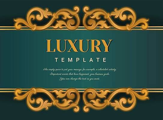 EPS 해외이미지 일러스트 프레임 사람없음 초록색 금색 고급 테두리 해외202309 해외일러스트 컬러 컨셉 파일형식 벡터