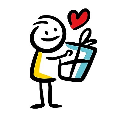 EPS 해외이미지 무료이미지 인물캐릭터 일러스트 한명 들기 사람 선물상자 하트 낙서 심플 해외202309 해외일러스트 일러캐릭터 모양 캐릭터 1 모션 선물 상자 파일형식 벡터