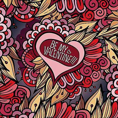 EPS 해외이미지 백그라운드 잎 패턴 일러스트 추상 사람없음 빨간색 컬러풀 하트 낙서 해외202309 해외일러스트 모양 식물 컬러 무늬 파일형식 벡터