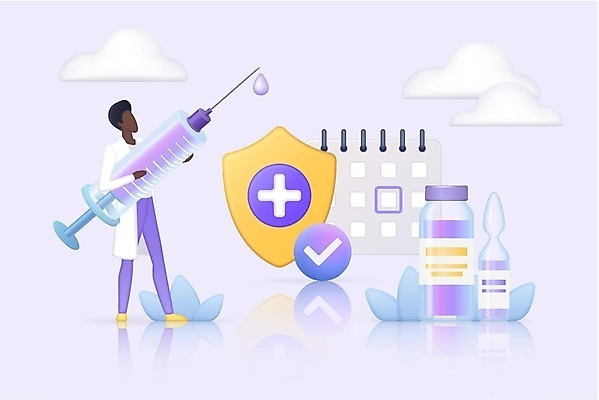 EPS 해외이미지 남자 잎 일러스트 건강 주사기 한명 들기 성인 달력 보호 약병 방패 물약 성인남자한명만 해외202309 해외일러스트 식물 1 컨셉 의료기기 모션 사람 약 병_담는 남자한명만 성인남자만 파일형식 벡터