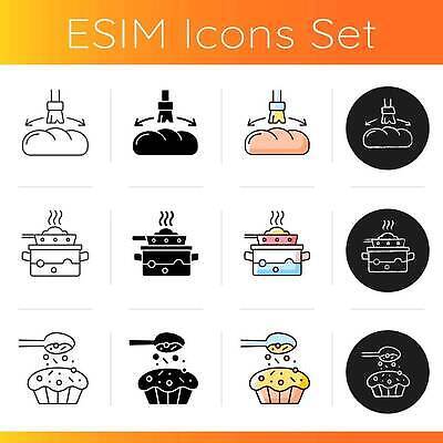 EPS 해외이미지 디자인 선 음식 빵 컬러 컨셉 일러스트 재료 가이드 가정 요리 미술 설명 세트 주방 검은색 식사 저녁식사 웹 흰색 플랫 아침식사 수증기 컵케이크 굽기 뿌리기 심볼 사인 준비 그림 분필 만들기 윤곽 팩 레시피 단계 점심식사 고립 방법 상형문자 벡터 해외202309 해외일러스트 직업 문자 인터넷 모션 문화예술 케이크 화장품 구이 초크 파일형식