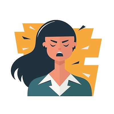 EPS 해외이미지 캐릭터 손 디자인 여자 감정 얼굴 백그라운드 컨셉 일러스트 비즈니스 스트레스 건강 미소 사람 성인 머리 유행 고통 분노 흰색 표현 플랫 좌절 번개 무서움 만화 충돌 싸움 문제 고립 공격적 부정적 트러블 아바타 벡터 해외202309 해외일러스트 일러캐릭터 컬러 모션 날씨 표정 신체부위 파일형식