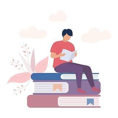 EPS 해외이미지 식물 구름 라이프스타일 디자인 남자 꽃 일러스트 주택 사람 앉기 소년 책 스터디 독서 쌓기 플랫 큼 만화 읽기 벡터 해외202309 해외일러스트 자연요소 어린이 모션 건물 생활 학습 크기 파일형식