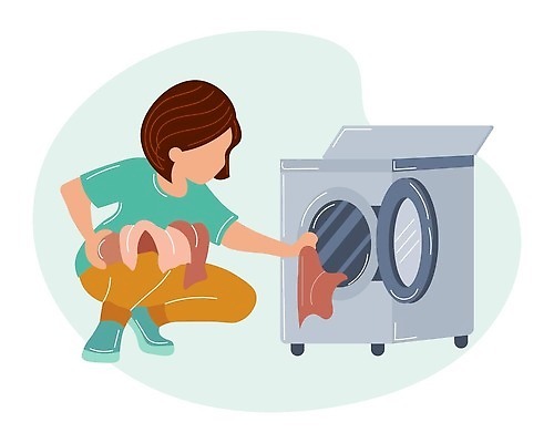 EPS 해외이미지 백인 라이프스타일 옷 여자 행복 어린이 가사 일러스트 가정 엄마 주택 실내 사람 성인 내부 일상 뷰티 바구니 기계 방 직물 잡기 업무 작업 씻기 빨래 주부 세탁기 돌봄 위생관리 해외202309 해외일러스트 서양인 감정 가족 모션 관리 건물 라이프 생활 청결 가전제품 파일형식 벡터