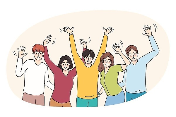 EPS 해외이미지 캐릭터 학생 손 기념일 행복 감정 컨셉 일러스트 성공 기념 함께함 미소 웃음 들기 사람 소년 10대 청춘 파티 놀람 우정 축하 인사 생일 그룹 만화 다인종 다민족 섞기 통일 벡터 해외202309 해외일러스트 일러캐릭터 남자 어린이 모션 청소년 표정 인종 이벤트 신체부위 친구 예절 파일형식